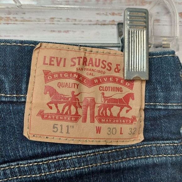 Levis Strauss & CO Men 511 Regular Straight Jeans Size W30 L32 - Picture 8 of 9